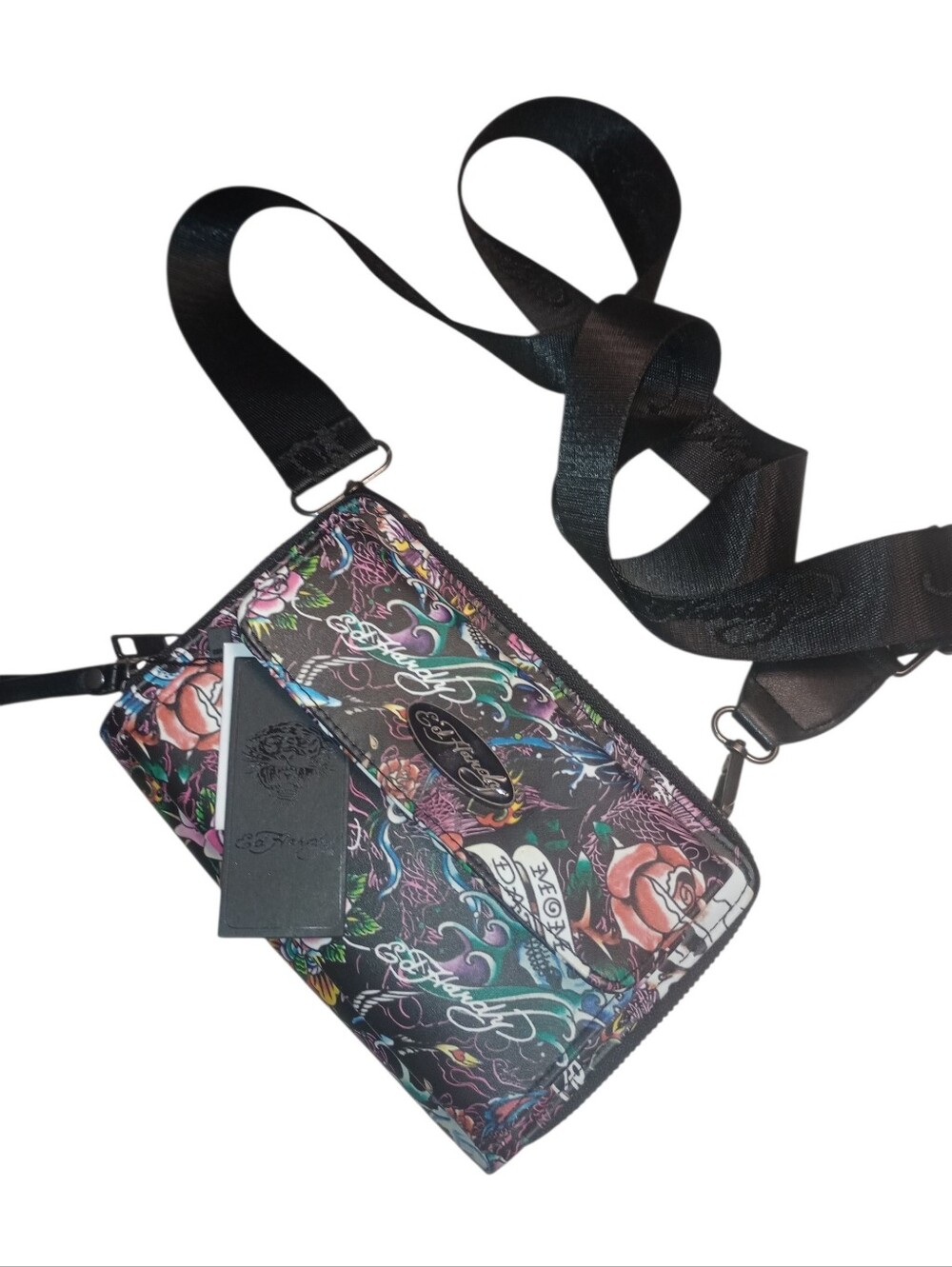 Ed Hardy Graphic Crossbody Or Wristlet, NWT